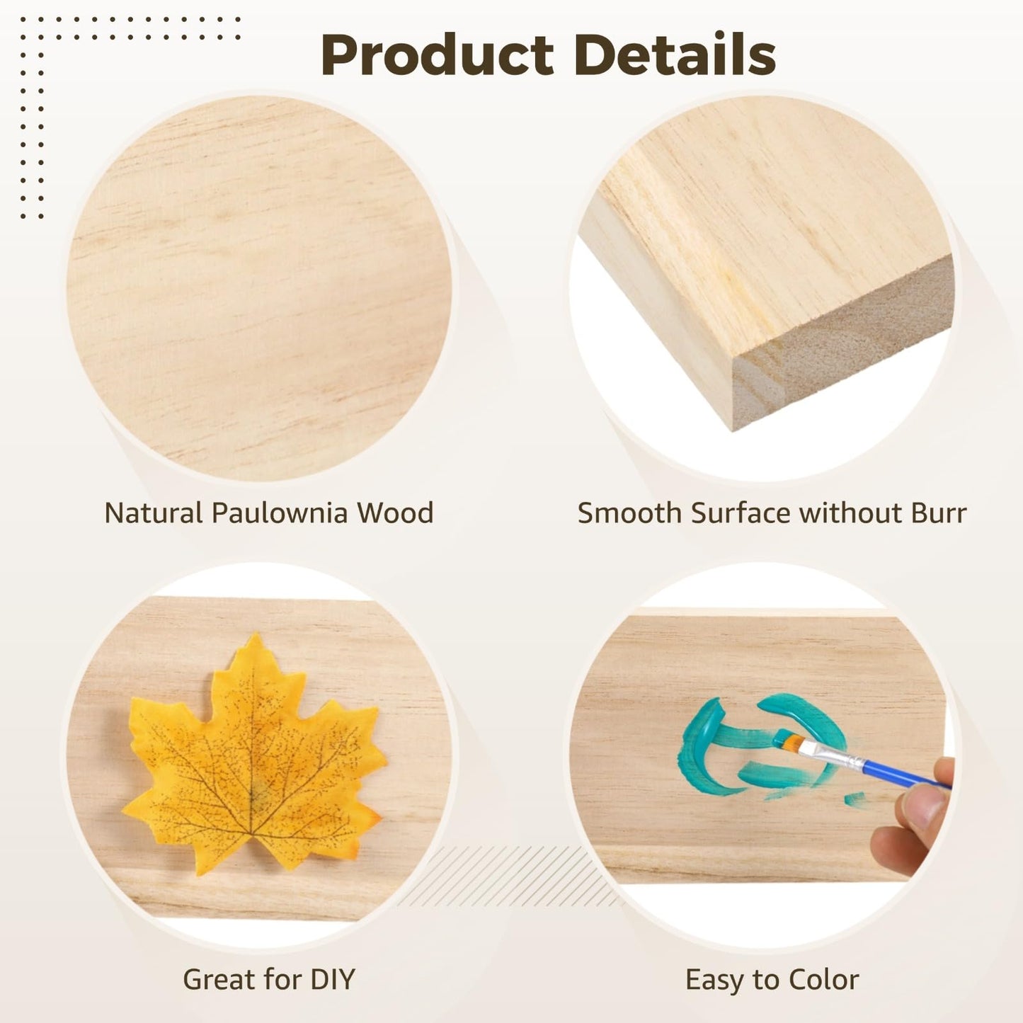 12-Pack Natural Wood Block Painting Kit, 6 x 4 x 1 in Unfinished Wood Board, Wooden Block for Crafts, Carving, Painting