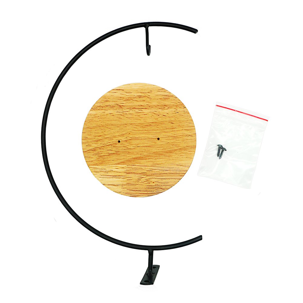 YY YEARCHY 11-inch Ornament Display Stand with Wooden Base Metal Hook Tabletop Holder for Hanging Glass Globe Ball Gifts(4, Black)