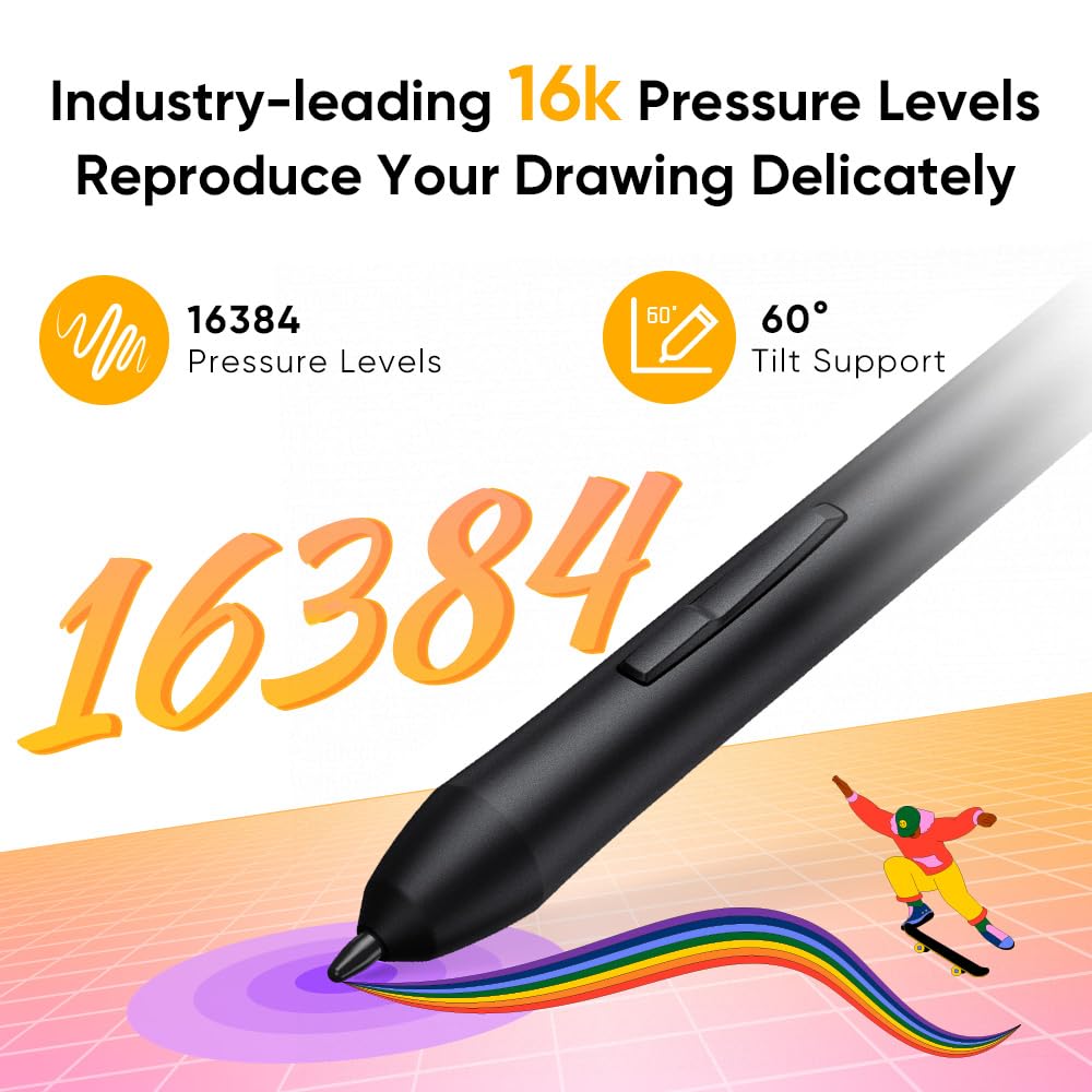 XPPen Deco 640 Drawing Tablet with 16384 Pressure Levels Sensitivity Battery-Free Stylus 6*4 Inch OSU Drawing Pad Graphic Tablet for Digital Drawing Teaching Designing Editing Work for PC Mac Android