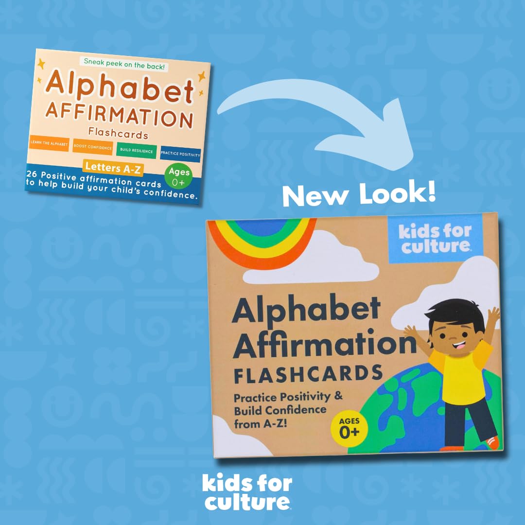 Kids for Culture: Alphabet Affirmation Flashcards A–Z | ABC Flash Cards with Positive Messages for Babies, Toddlers & Kids | Educational Gift for Parents, Teachers & Classrooms (26 Cards, 4"x5")