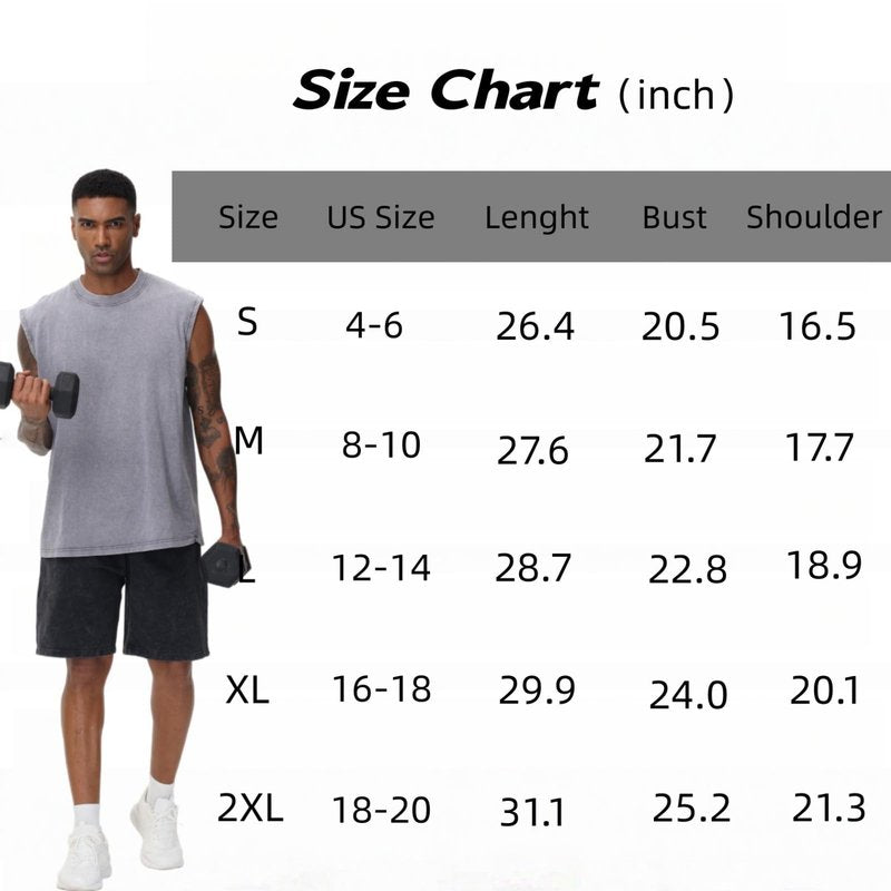 SnowElve 3 Pack Mens Workout Tank Tops Sleeveless Tee Shirts Men Muscle Shirt Gym Acid Wash T Shirts Running Beach Loose Fit Tee(CFGYBK,M)