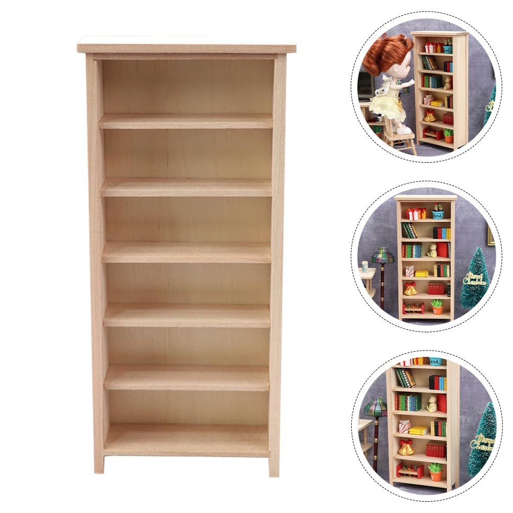 Homoyoyo Doll House Model Doll Storage Cabinet 1 12 Scale Wooden Bookshelf Miniature Wood Furniture Wood Decor Mini Furniture Doll House Furniture Small Wooden Bookshelf Mini House Supply (Pack of 2)