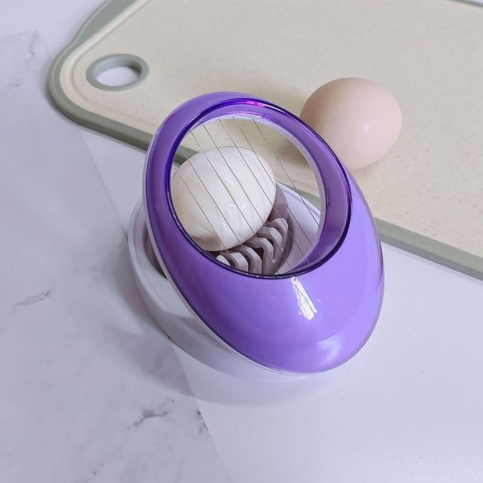 Egg Slicer for Hard Boiled Eggs,Easy to Cut Egg into Slices, Wedge and Dices, Sturdy ABS Body with Stainless Steel Wires,Non-slip Feet,Dishwasher Safe, BPA Free (Green)