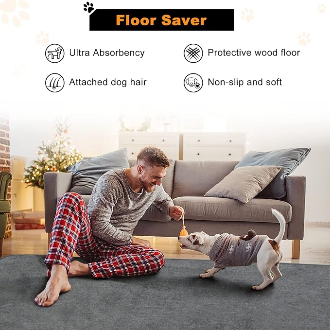Dog Pee Pad Washable 82x102 Extra Large,Absorb Reusable Whelping Pads, Non-Slip Puppy Training Pads, Waterproof Floor Mat for Potty Training, Playpen,Incontinence,Housebreaking,Bed