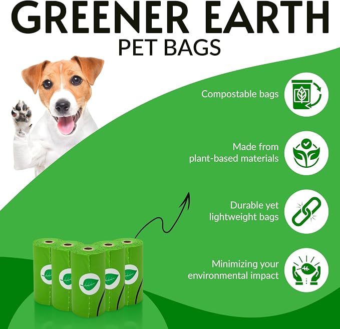 100% Certified Compostable Dog Poop Bags, Plant Based.Biodegradable Waste Bags,Unscented Extra Strong, 240 count. 16 rolls. 13X9".Home compostable, Leak Proof. ASTM D6400 & EN13432 Compliant.