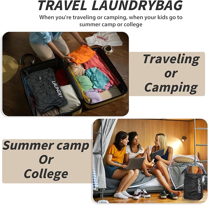 Travel Laundry Bag, Vacuum Compression Dirty Clothes Travel Bag Waterproof Wet