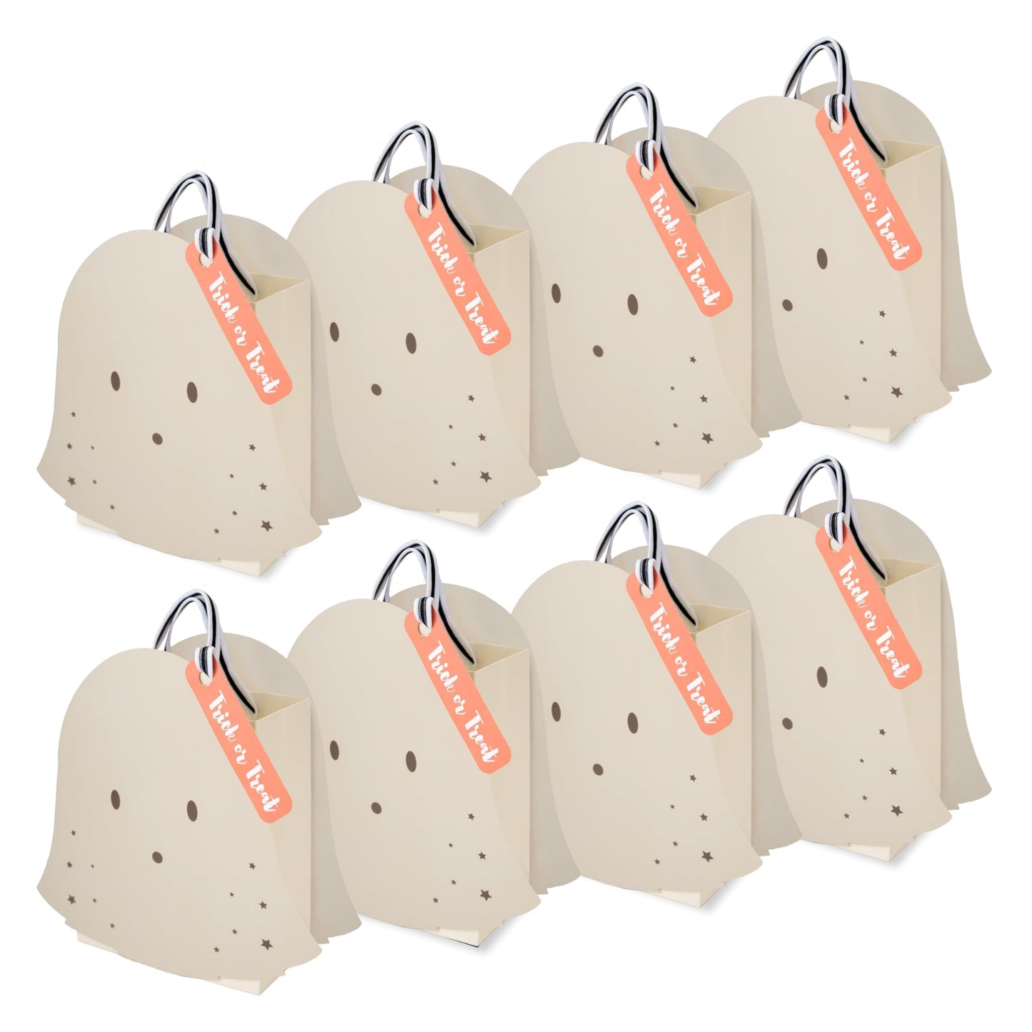 Cheerland Summerween Goodie Bags SummerweenTreat Bags Ghost Trick or Treat Pastel for Boo Party Favor Halloween Decorations Spooky One Birthday Baby Shower & Kids’ Party Favor Supplies Pack of 8