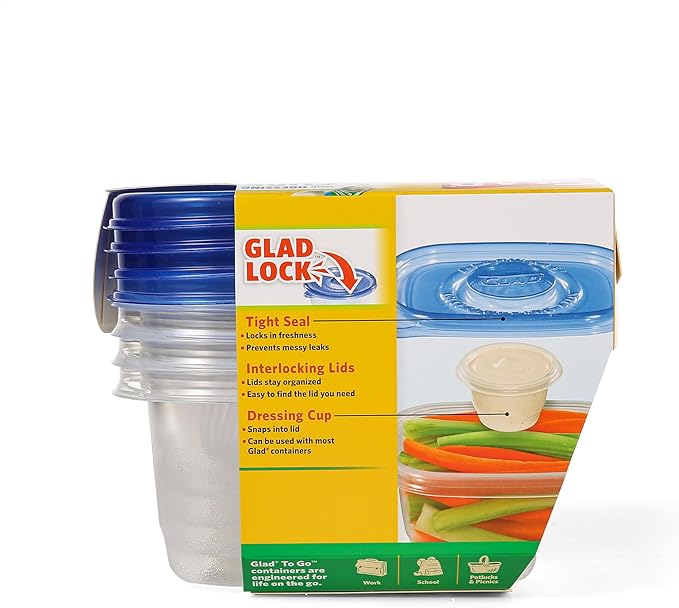 Glad GladWare To Go Snack Food Storage Containers