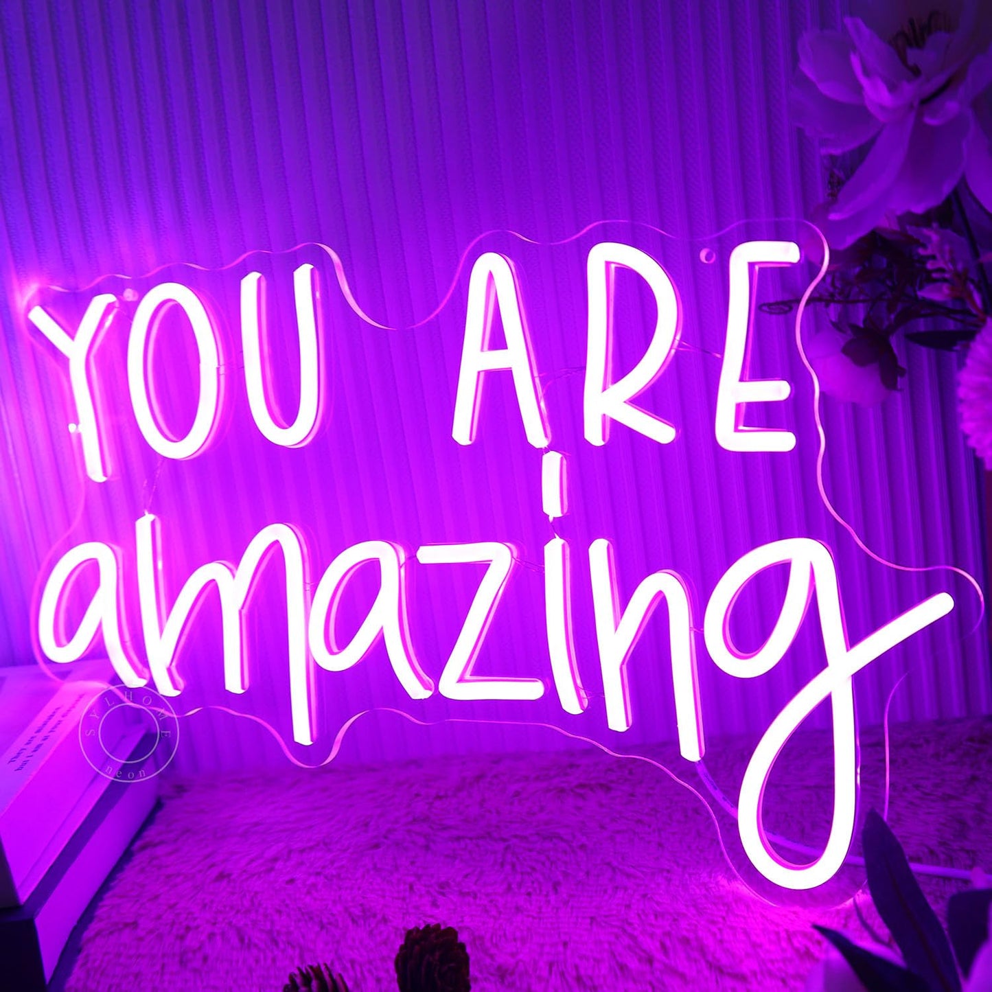 SYLHOME You Are Amazing LED Neon Light Sign 5V Girls Boys Bedroom Living Room Classroom Wall Decor Sign Hanging Smart Kid Birthday USB 16.9" X 10.6" Warm White