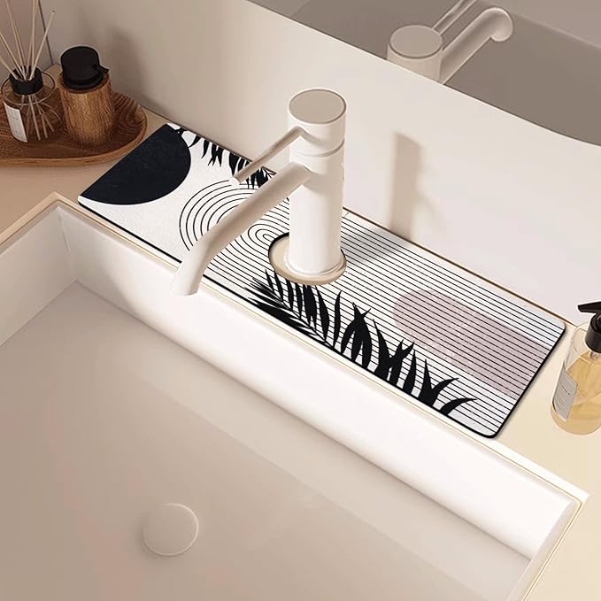 Sink Faucet Absorbing Mat, 2 Pack Drying Mat Around Faucet Sink Splash Guard