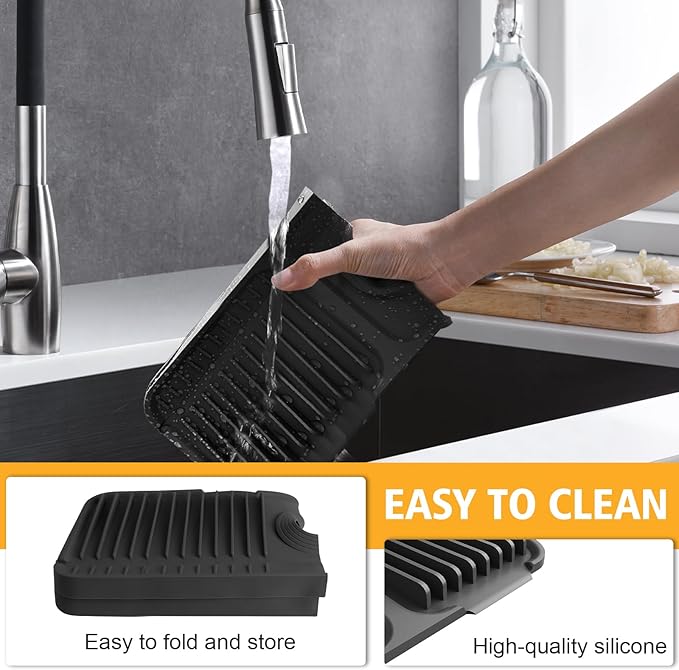17.7-Inch Kitchen Sink Splash Guard Mat | 7° Slope