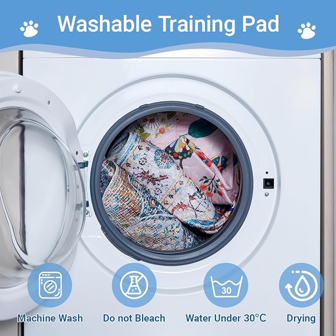 Washable Dog Pee Pads - 2 Pack, 40x26 Inch Large Reusable Absorbent Waterproof Puppy Potty Training Pads, Non-Slip Leakproof Whelping Pet Boho Mat for Crate, Playpen, Kennel & Indoors