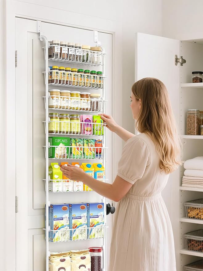 Delamu Over The Door Pantry Organizer, 8-Tier Pantry Door Organizers and Storage