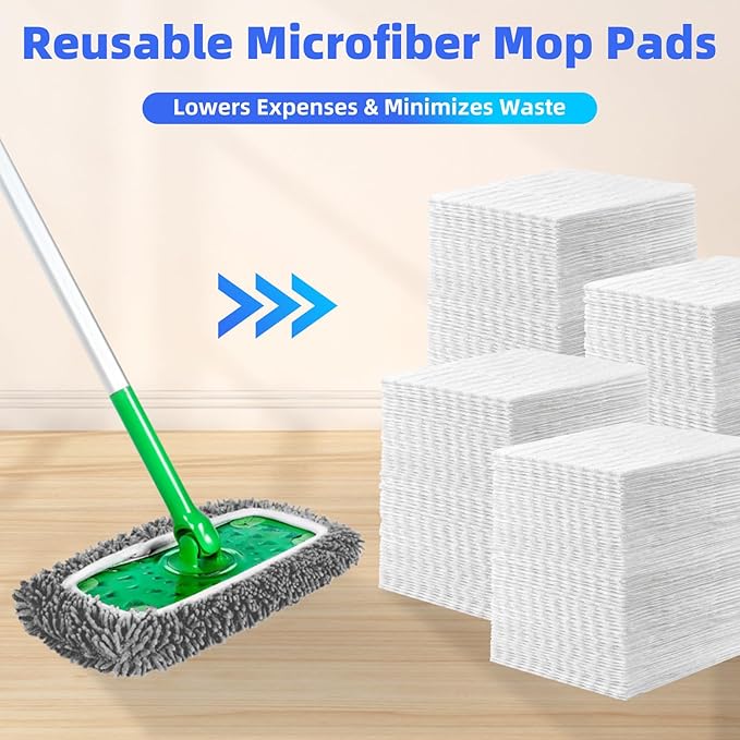 Reusable Microfiber Mop Pads Compatible
