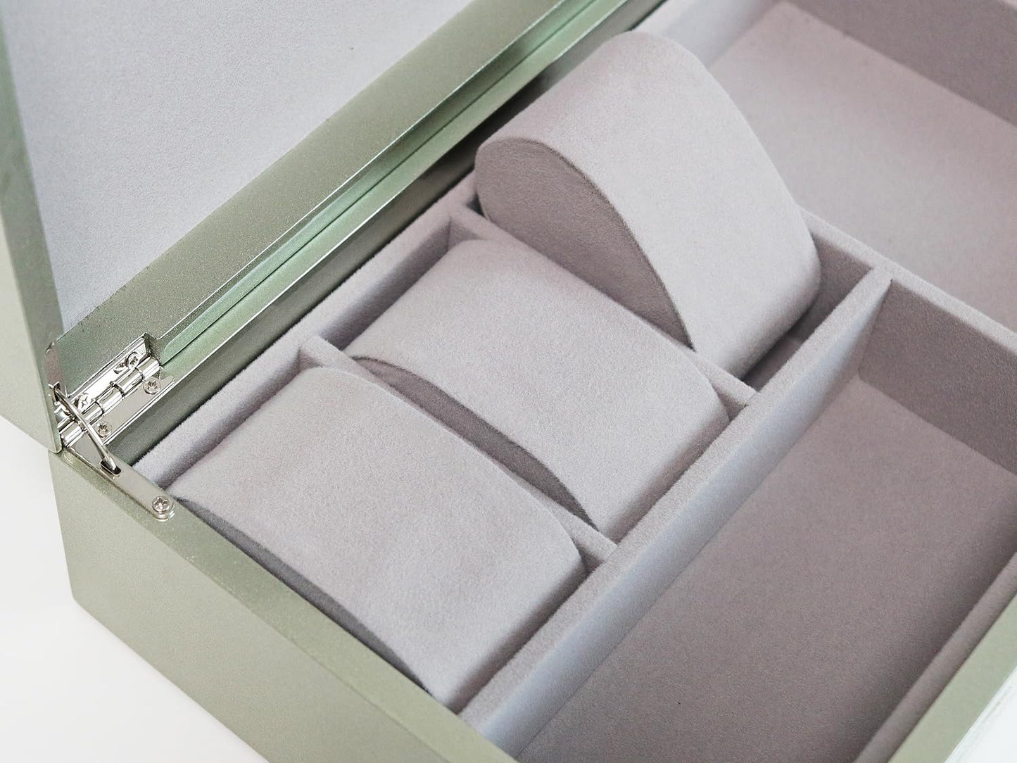 MADDesign Mother of Pearl Watch Box Jewelry Organizer Daily Storage Handmade Tribal Dragon Design (Metallic Silver)