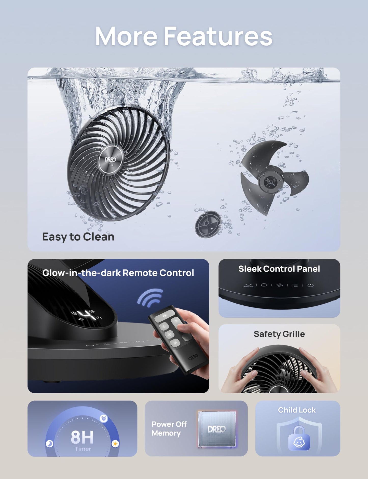 DREO Fan for Bedroom, 13-Inch Oscillating Table Air Circulator Fan for Whole Room, 120ยฐ Tilt Adjustment, 25dB Ultra-Quiet, 75ft Powerful Airflow, 4 Speeds Desk Fans with Remote for Home, Office