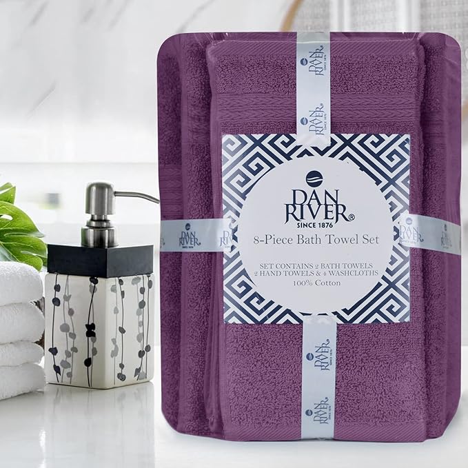DAN RIVER 8 PC Luxury Bath Towels