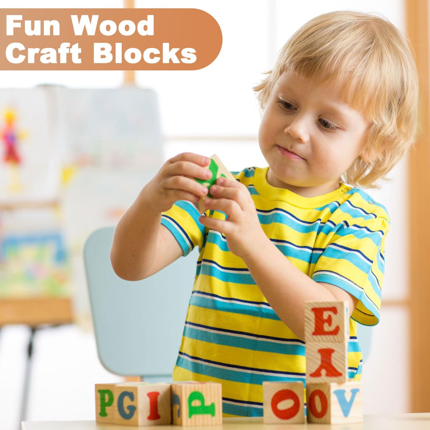 Barydat 100 Pcs 1 in Wooden Cubes, Unfinished Wooden Blocks for Crafting Natural Craft Wood Square Blank Cube for DIY Project Baby Showers