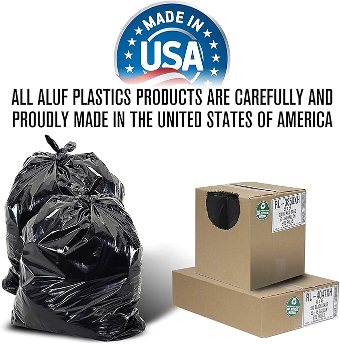 Aluf Plastics 56 Gallon Trash Bags 43" x 47"