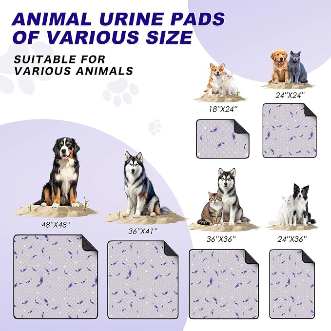 WanpeeGoo Washable Pee Pads for Dogs, 1 Pack Reusable Puppy Pads, Super Absorbent & Leakproof Dog Pads, Anti-Slip Dog Pee Pads for Puppy Training & Incontinence, Leaf Pattern 65"x48"