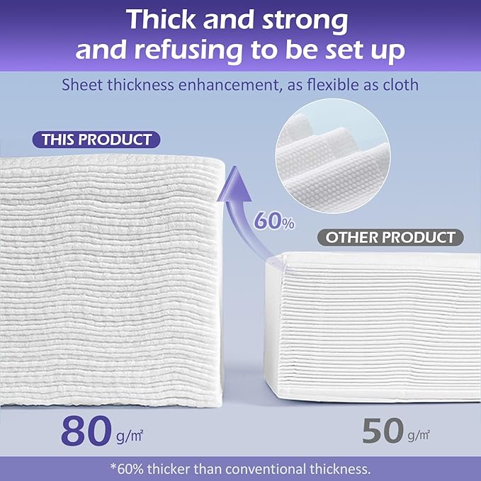 Disposable Face Towel 100 Count, Face Towels, Soft Cotton Dry Wipes Facial