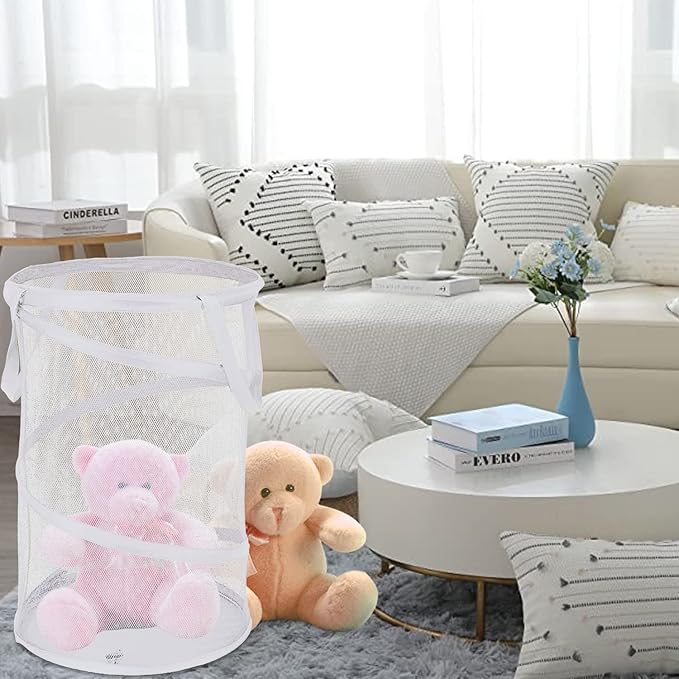 BATTOO Large Collapsible Laundry Basket Foldable Mesh Pop Up Hamper
