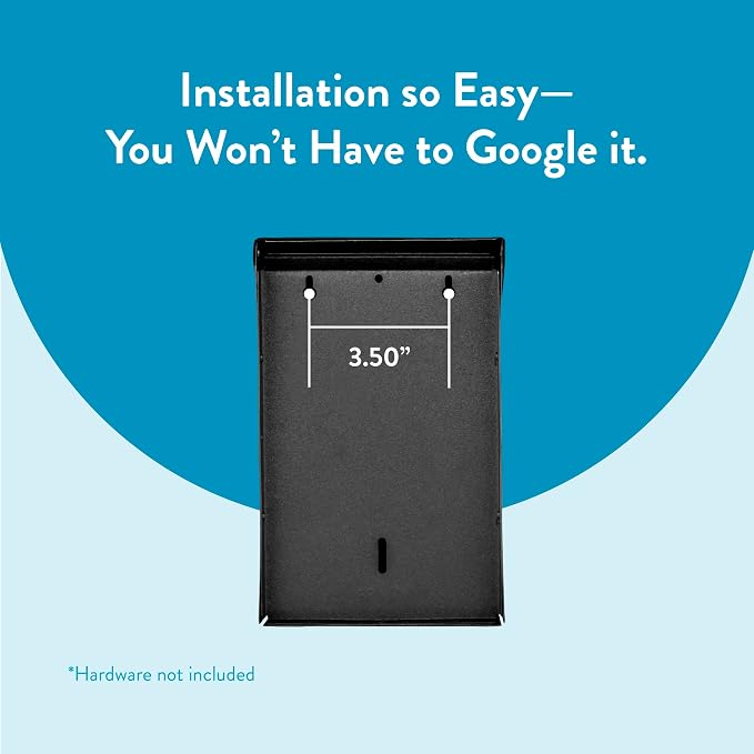 Architectural Mailboxes Modern Heritage Wall Mount Mailbox, Black, Small | Galvanized steel build for outside with weather-resistant outdoor construction and a rust-resistant powder-coat finish.