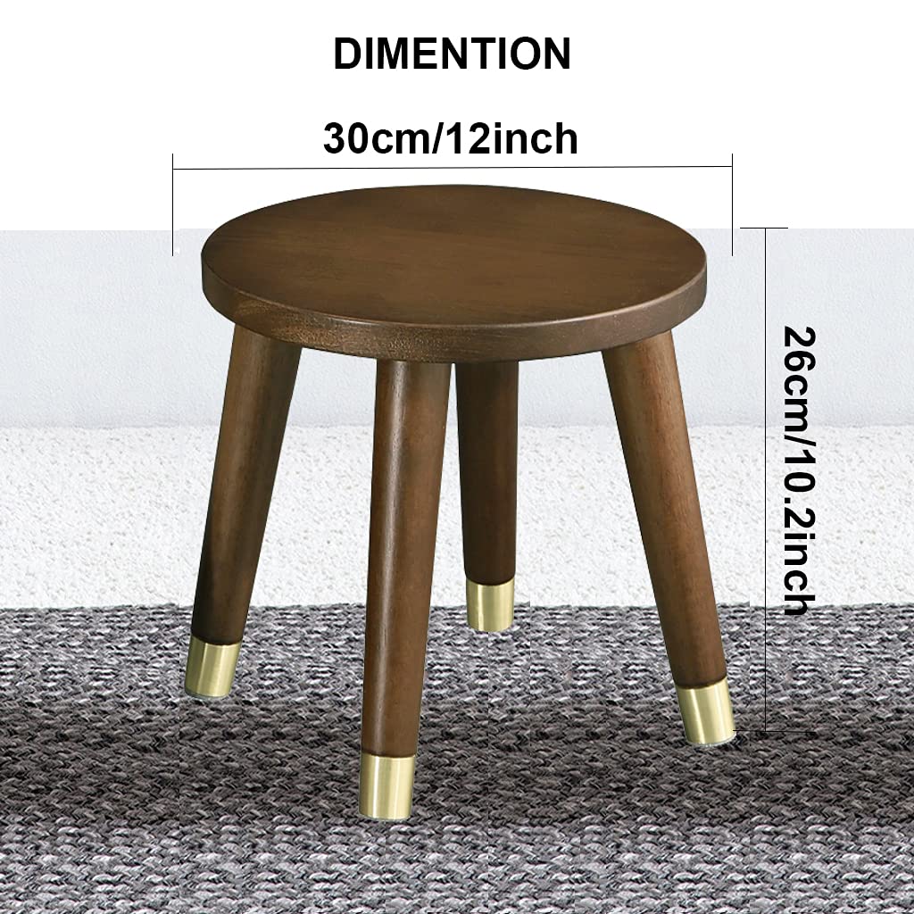 Natural and Co. Wooden Stool Round Step Stool 10 Inch Plant Stands Detachable Legs Vanity Stool Bench
