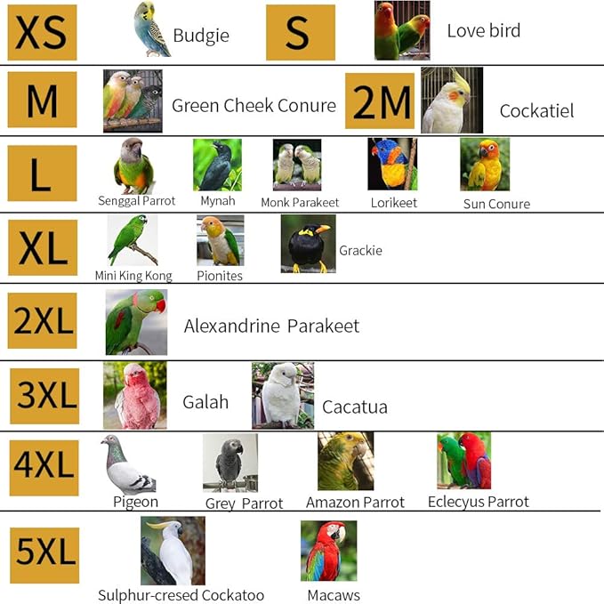 Bird Diaper Flight Suit Parrot Costume pet Animal Costume, Applicable to Birds and Parrots Warm Supplies. (5XL)