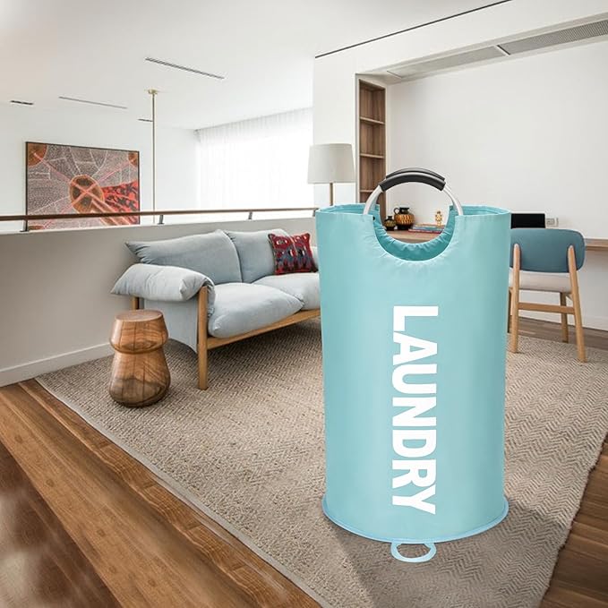 90L Large Laundry Basket, Freestanding Tall Clothes Hamper, Collapsible Laundry