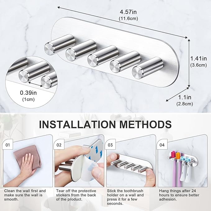 Electric Toothbrush Head Holder, Toothbrush Holders Wall Mounted, Adhesive