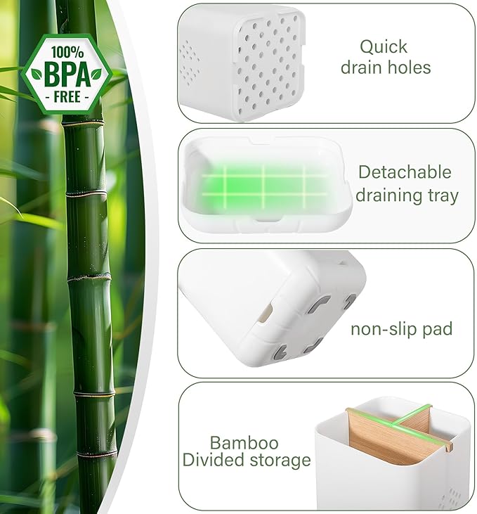 Toothbrush Holders for Bathroom Countertop, Detachable Electric Toothbrush