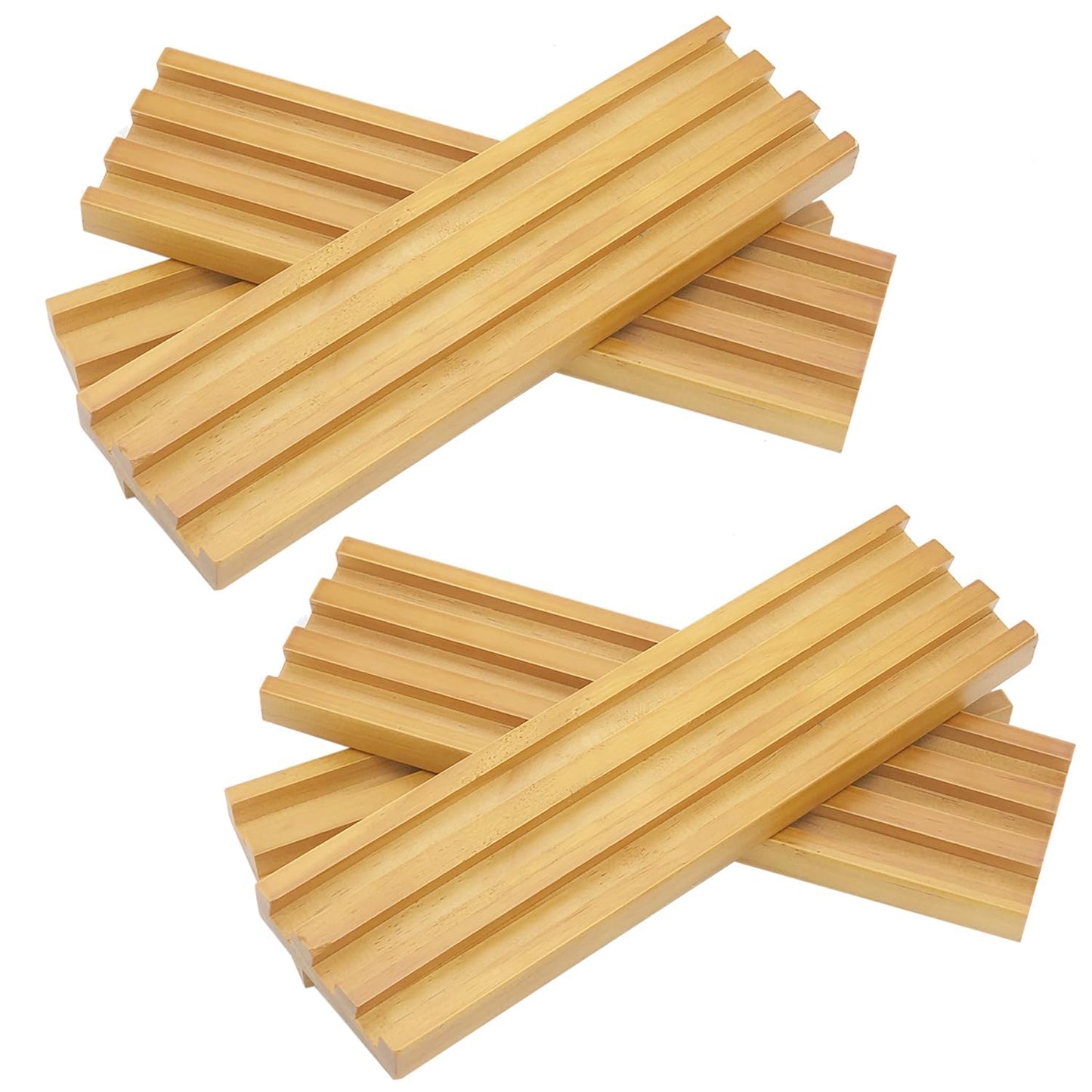 ESSAJOY Wooden Domino Trays/Racks Set of 8 Domino Tiles Holders Mexican Train Wooden Trays/Racks Wood Organizers for Chicken Foot (8 Premium Domino Tiles Holder Rack)