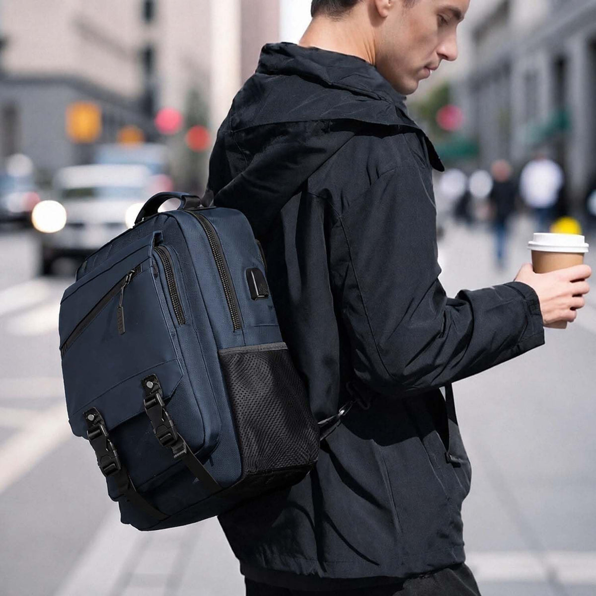 Leaper Anti-Theft Crossbody Sling Bag:one-handed quick-open lock in 3 seconds & hidden zippered pockets for Travel, Work & Daily Commute, DarkGreen