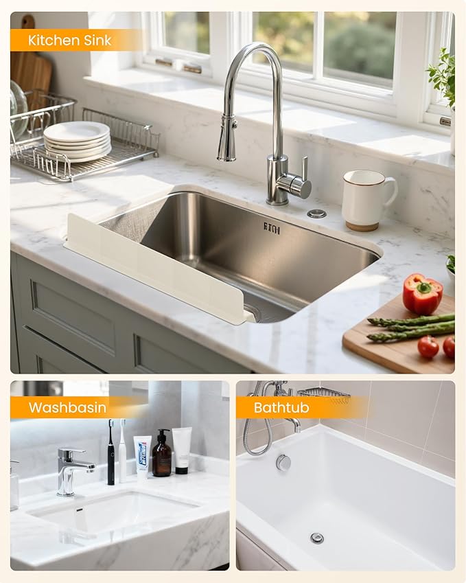 Kitchen Sink Splash Guard 23" Silicone Water Guard
