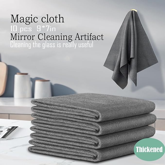 10pcs 9×7 Inches Real Magic Cloth Thickened Magic Cleaning Cloth Microfiber