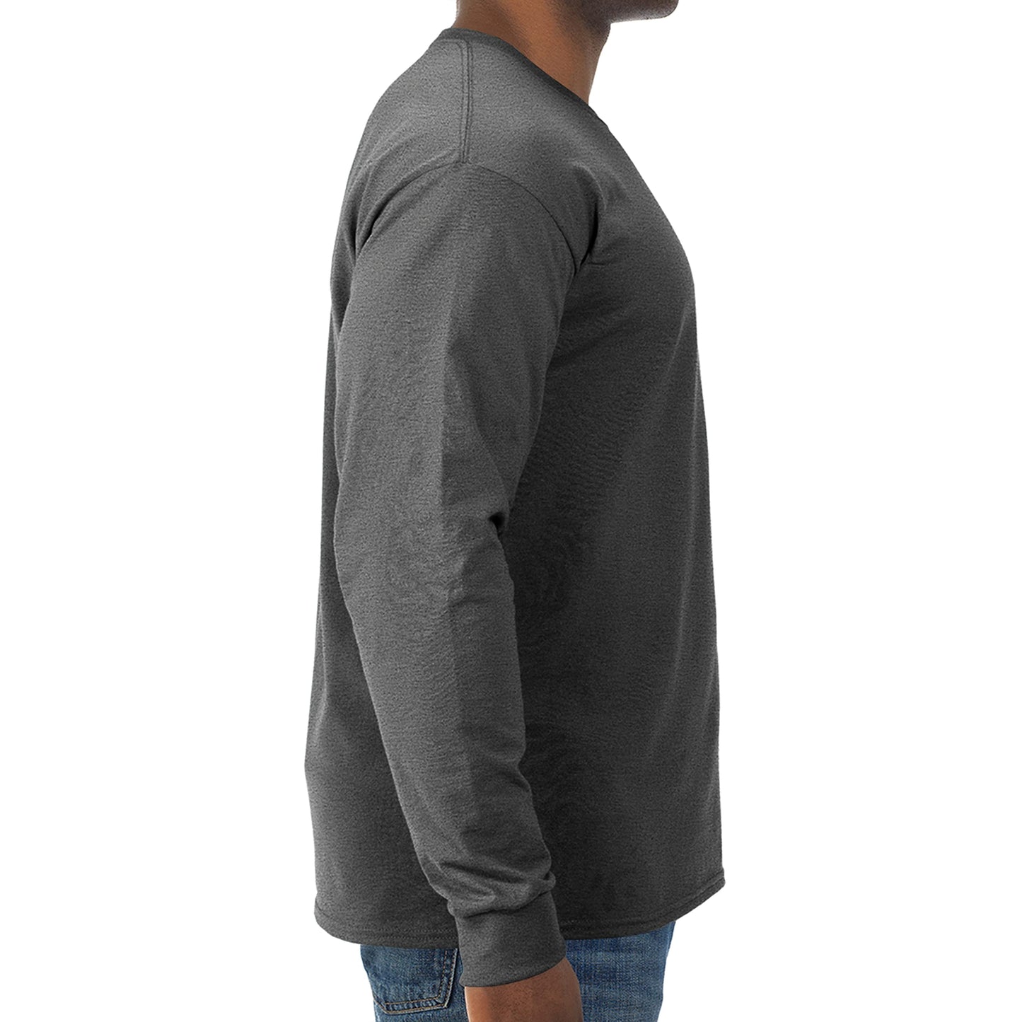 Jerzees Mens Dri-Power Long Sleeve T-Shirt Fashion t Shirts, Heather Black, XX-Large US