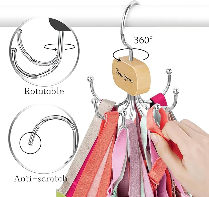 Belt Hanger, Belt Organizer for Closet, Rotatable Tie Rack, Belt Holder