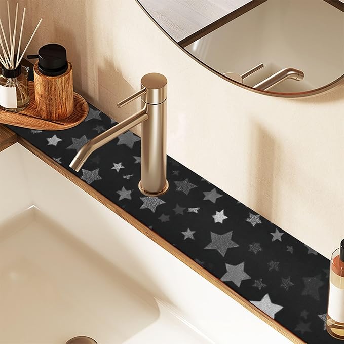 Kitchen Sink Splash Guard 2 PCS 14.7 Inch Sink Faucet Mat Splash Guard