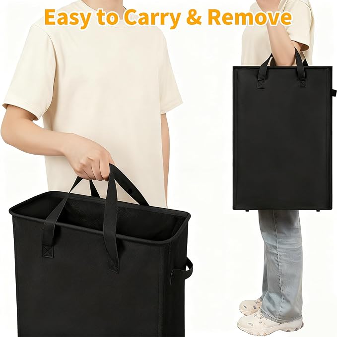 Slim Laundry Hamper, 48L Ultra Thin Collapsible Laundry Basket