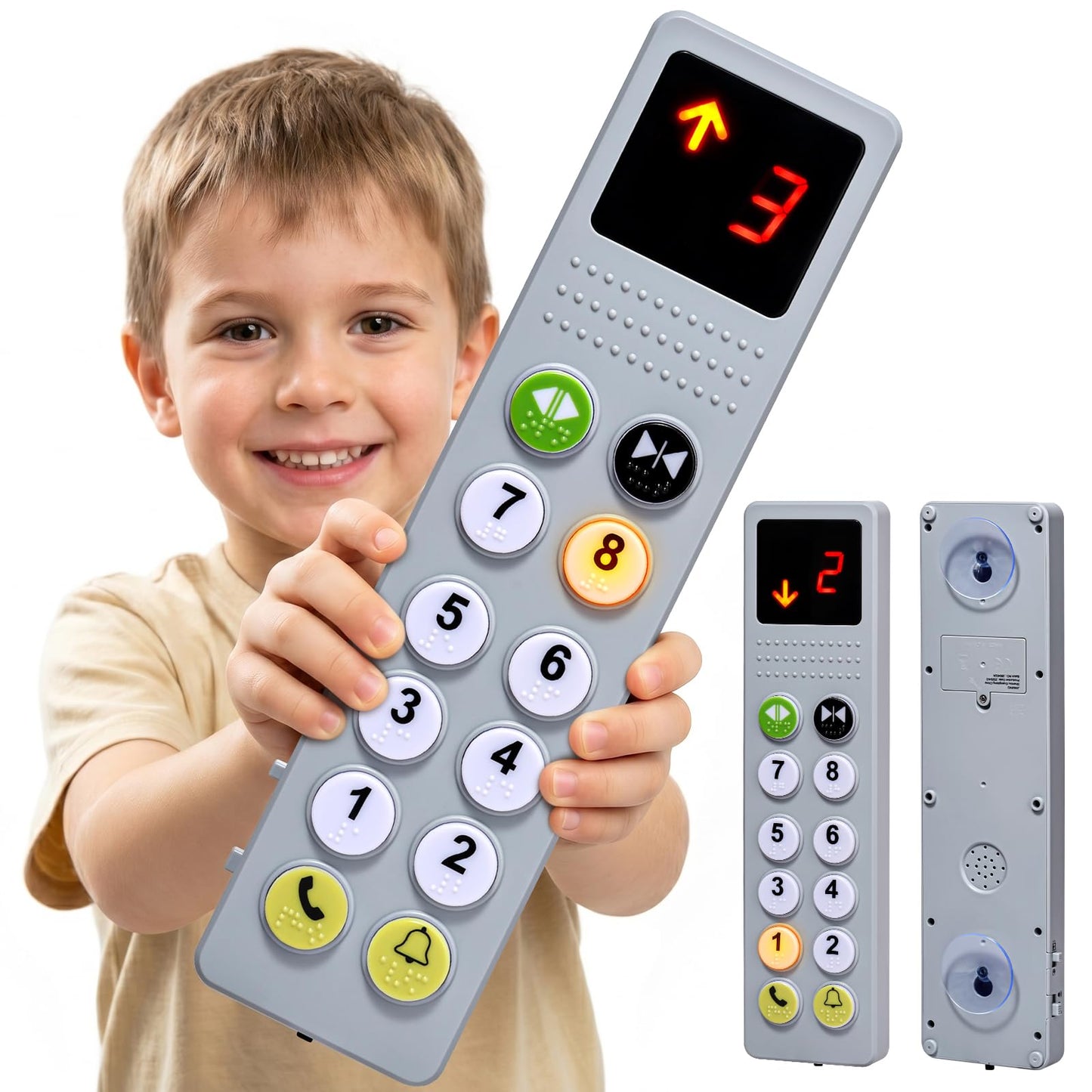 Civikids Elevator Activity Panel Toy for Toddlers, Musical Toy Sensory Busy Board with Lights Sounds Numbers, Montessori Toys for 2 Year Old Boys Girls, Toddler Travel Toys, Birthday Gift for Kids