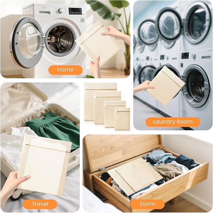 4Pcs Large Cotton Mesh Laundry Bags