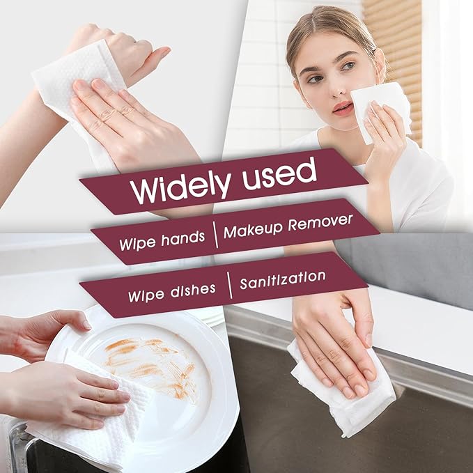 Classycoo Thick Disposable Compressed Towels Tablets- Individually Wrapped Face