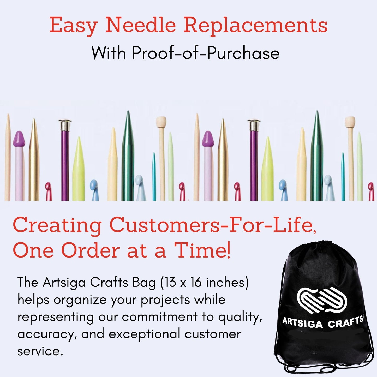 KnitPro Zing Deluxe Set 6 inch DPN Double Pointed Knitting Needles Size 0, 1, 1.5, 2, 2.5, 3, 4, 5, 6 with Fabric Case with Project Bag