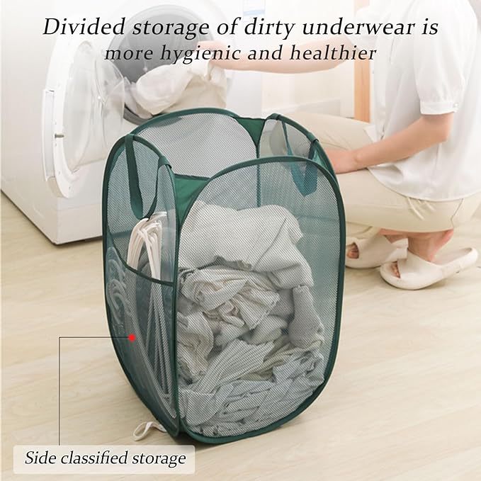 Upgraded 100L Extra Large Mesh Pop Up Laundry Basket