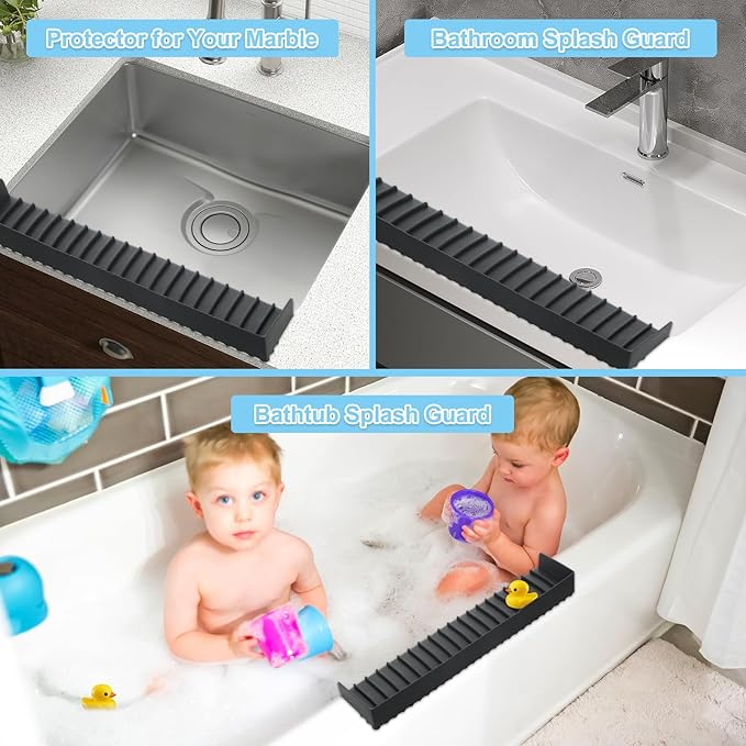 Silicone Sink Edge Protectors 4" x 24", Upgrade Kitchen Sink Splash Guards