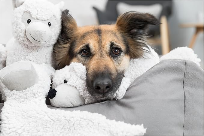 TRIXIE Be Eco Elenor The Donkey Plush and Crinkle Dog Toy for All Dogs, 16" No Stuffing with Squeaker Toy, 94% Recycle Material