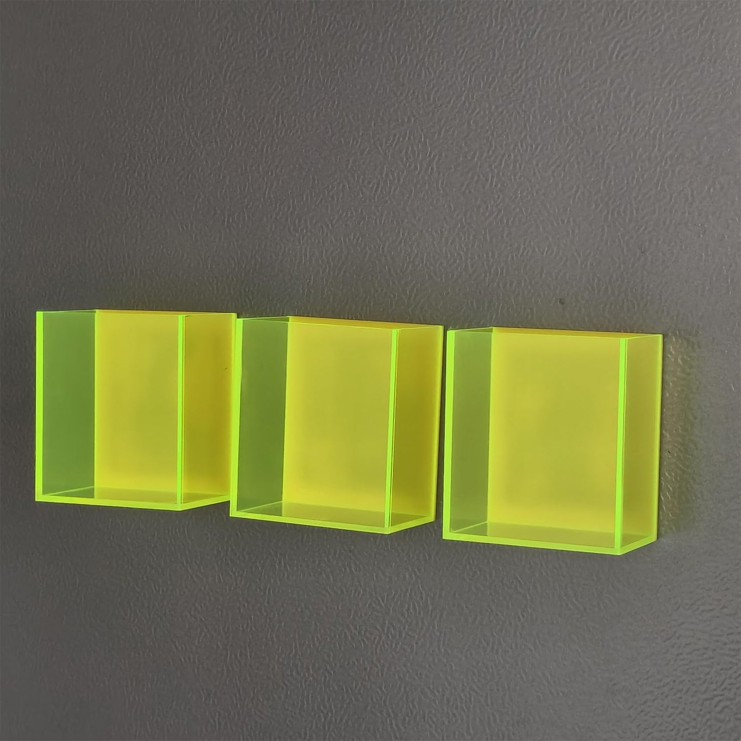 YWZF 3 Pack Back to School Magnetic Pencil Holder, Non-slip Acrylic Magnetic Dry Erase Marker Holder, Pen Marker Organizer for Whiteboard Refrigerator Office Classroom (Neon Green(3 pack))