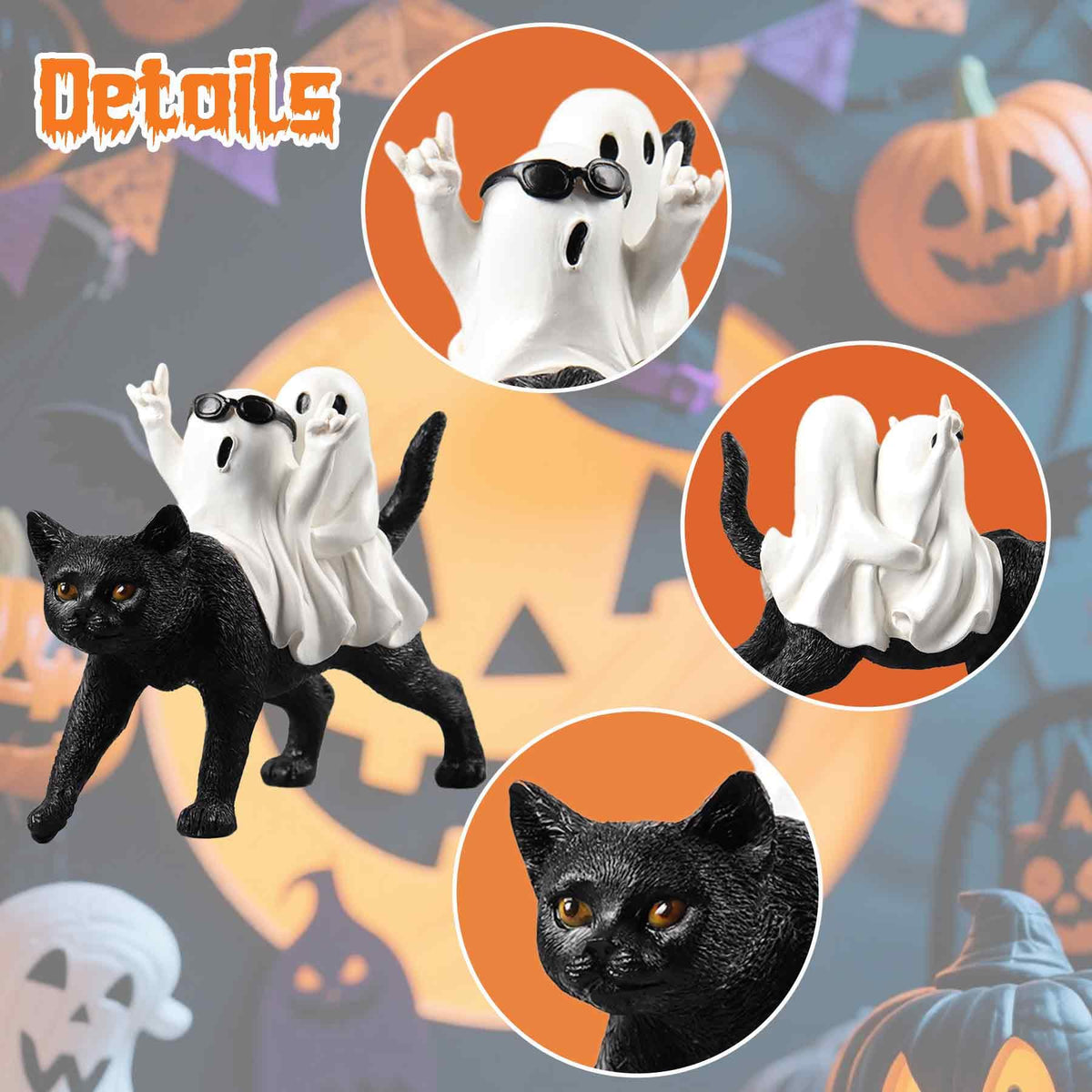 PAJH Halloween Decorations Indoor Ghost Gifts, Rock n Roll Ghost