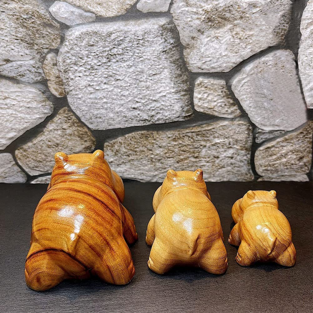 HomDSim Hippo Figurine Camphor Wooden Hippo Statue Art Miniature Carved Small Animal Sculpture